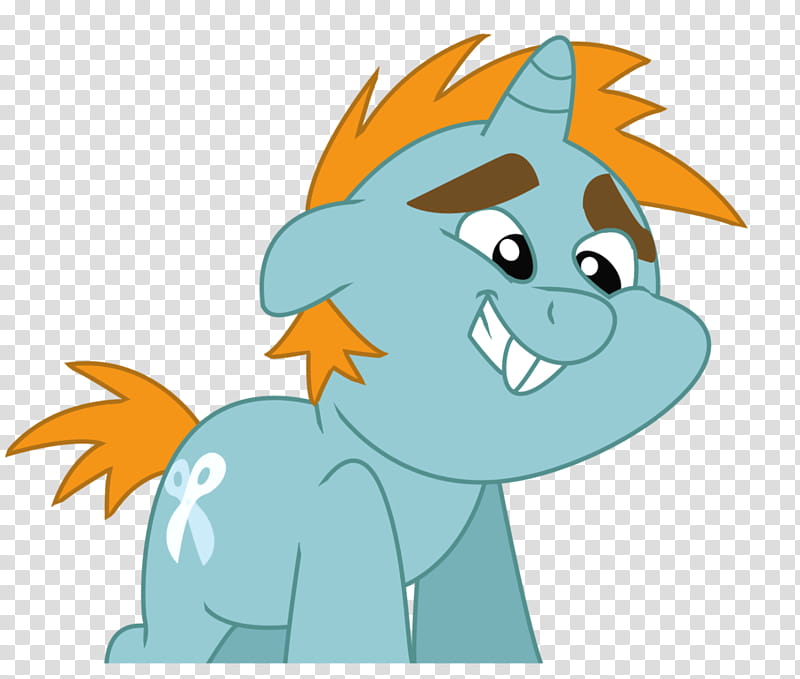 Embarrassed Snips, blue and orange My Little Pony character transparent background PNG clipart