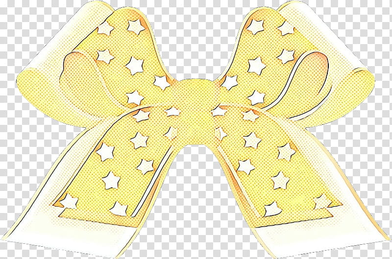 pop art retro vintage, Yellow, M Butterfly, Bow Tie, Ribbon transparent background PNG clipart