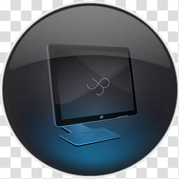 Inner Blue Circle, black flat screen computer monitor transparent background PNG clipart