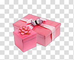 , two rectangular and square pink gift boxes transparent background PNG clipart