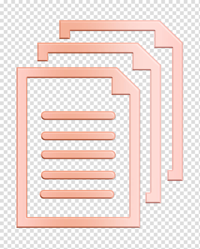 Documents symbol icon Document icon Data Icons icon, Interface Icon, Pink, Line, Peach transparent background PNG clipart