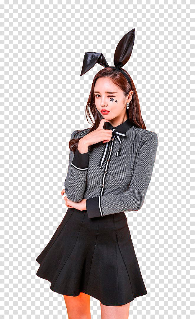 SPECIAL  WATCHERS, woman wearing grey shirt and black miniskirt transparent background PNG clipart