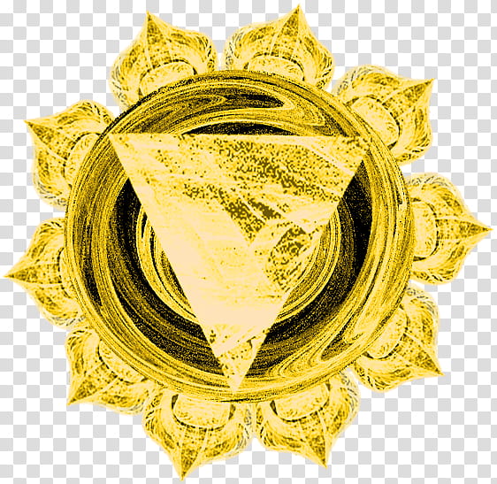 Fractal Chakra Symbols, round yellow illustration transparent background PNG clipart