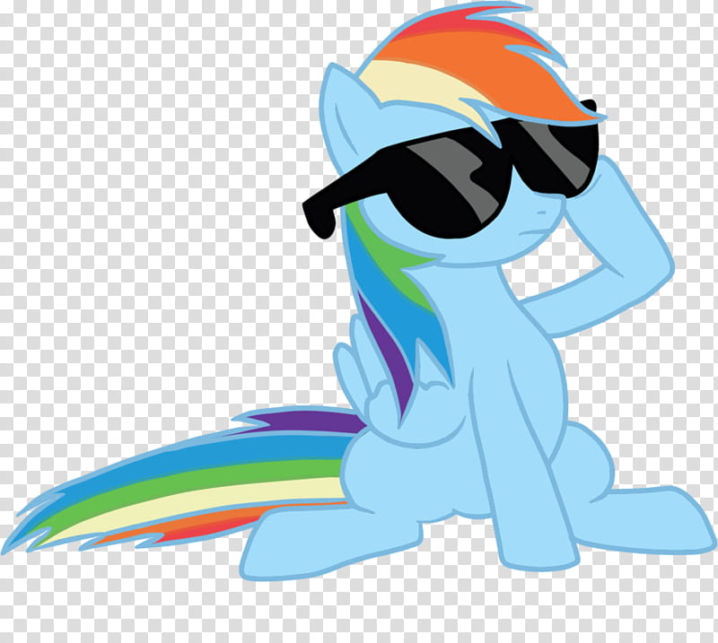 Dash says Deal With It., Rainbow Dash wearing black sunglasses transparent background PNG clipart