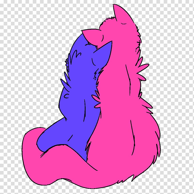 Lovers base version, pink and blue dog art transparent background PNG clipart