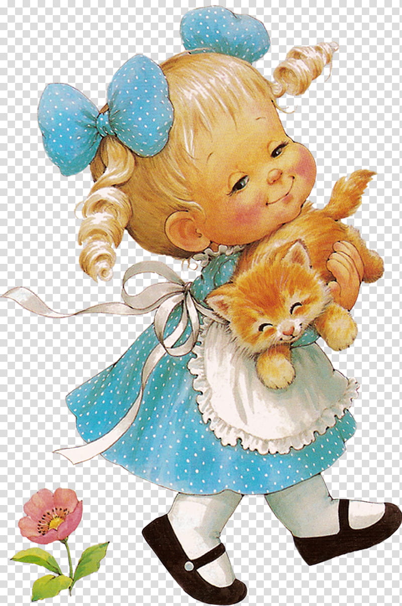 Little Girl, Cat, Drawing, Kitten, Cuteness, Decoupage, Meaning, Cartoon transparent background PNG clipart