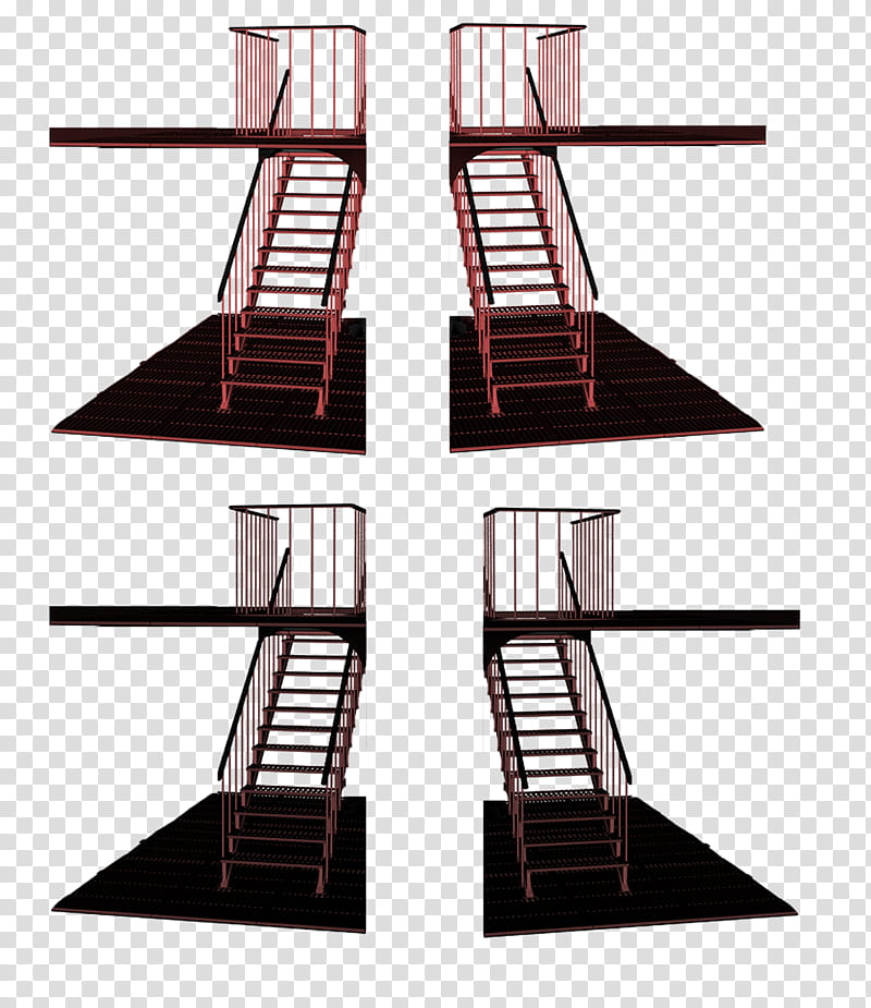 Stairs, black and red ladder illustration transparent background PNG clipart