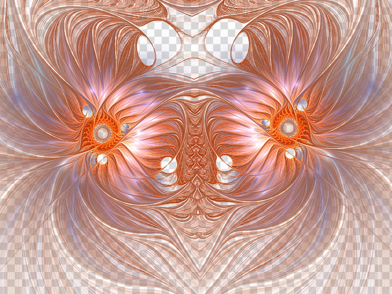 Fractal , two orange flowers transparent background PNG clipart