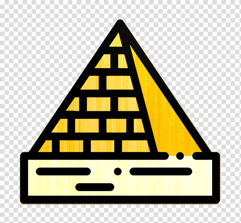 Pyramids icon Egypt icon, Line, Triangle, Sign, Signage, Cone transparent background PNG clipart