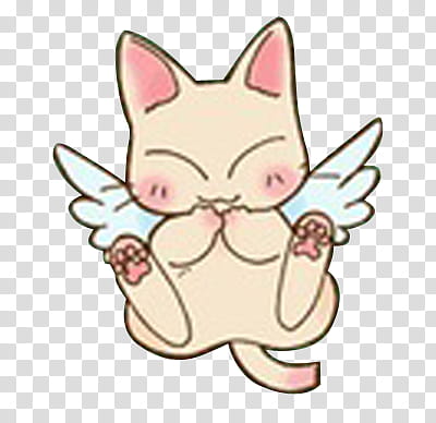 Kawaii Cats, beige cat with wings transparent background PNG clipart