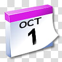 WinXP ICal, white and pink October  calendar date transparent background PNG clipart
