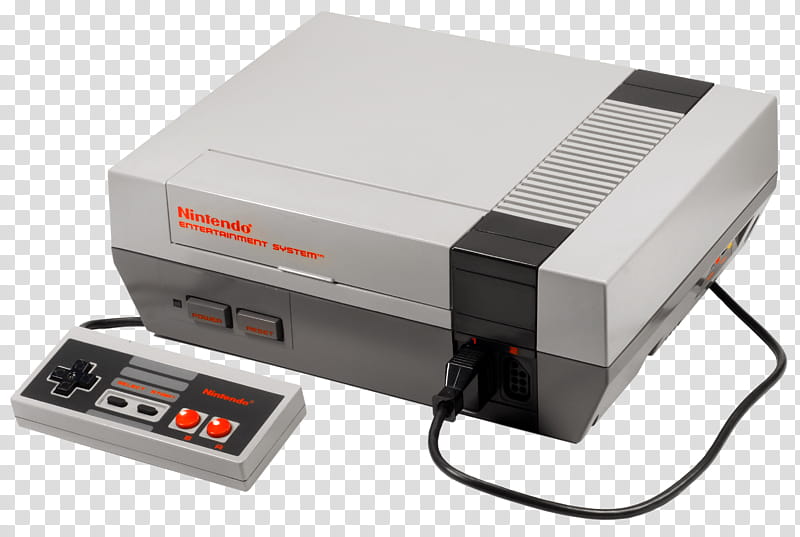, gray NES with game controller transparent background PNG clipart