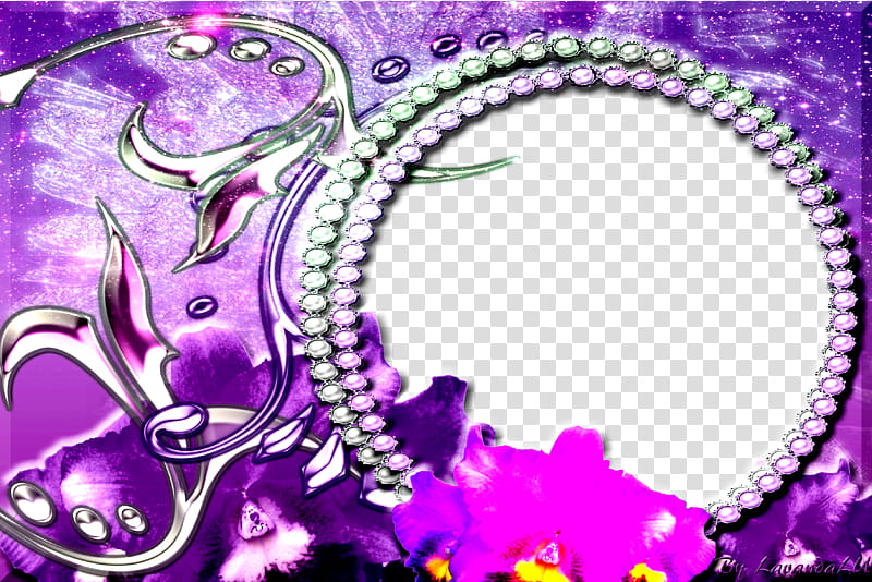 Lav Frames , round purple and pink bead border transparent background PNG clipart