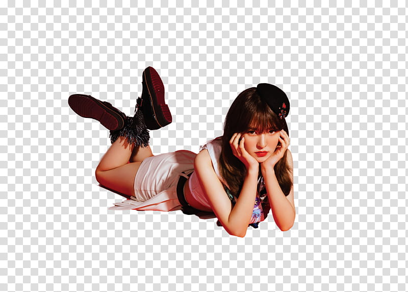 UPDATE RED VELVET SUMMER MAGIC  , female South Korean singer recline with hat and shoes transparent background PNG clipart