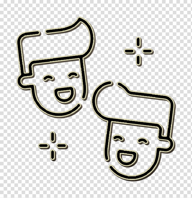 Laugh icon Friendship icon Fun icon, Line Art, Coloring Book, Smile transparent background PNG clipart