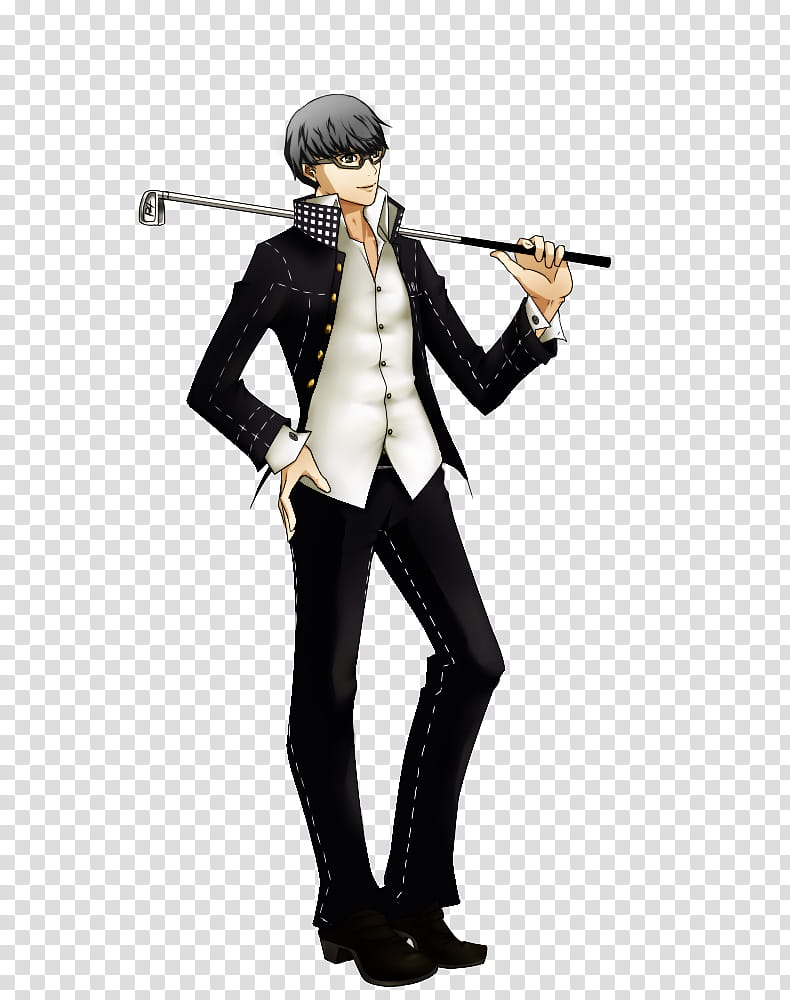 Persona  Souji Seta, animated man wearing black and white jacket transparent background PNG clipart