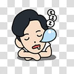 EXO LINE, sleeping man transparent background PNG clipart