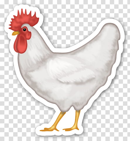 EMOJI STICKER , white chicken illustration transparent background PNG clipart