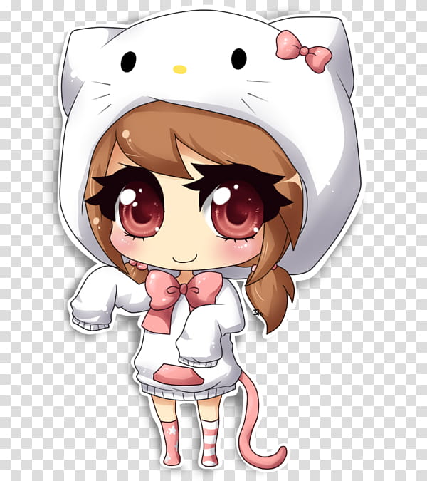 DeDecoraciones s, white cat costume suited female anime character transparent background PNG clipart