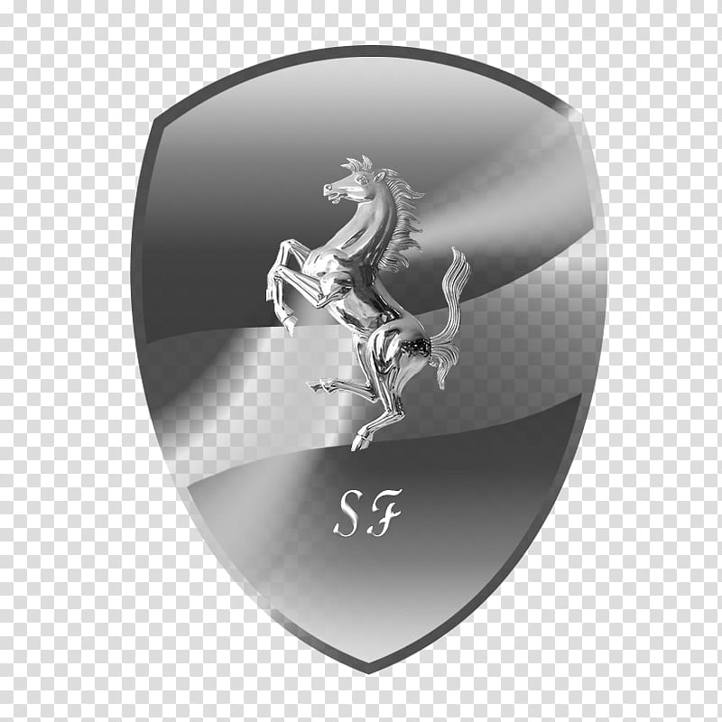 Ferrari Logo Glass, silver Ferrari logo illustration transparent background PNG clipart