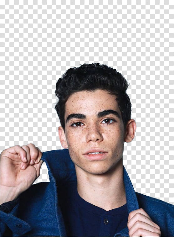 Cameron Boyce, man holding collar of jacket transparent background PNG clipart