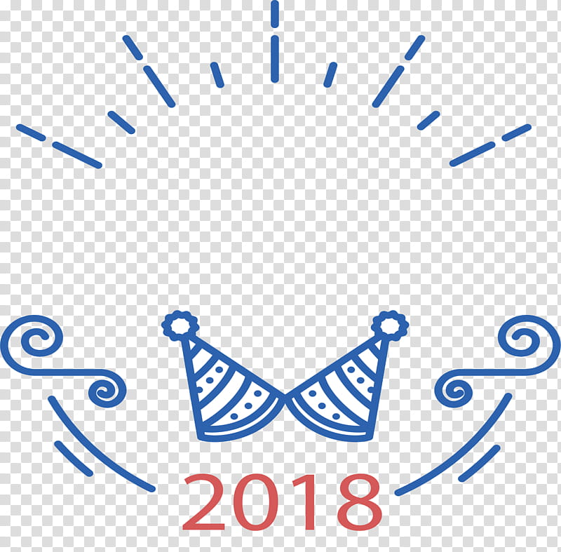 New Year Art, 2018, Creativity, Blue, Text, White, Line, Circle transparent background PNG clipart