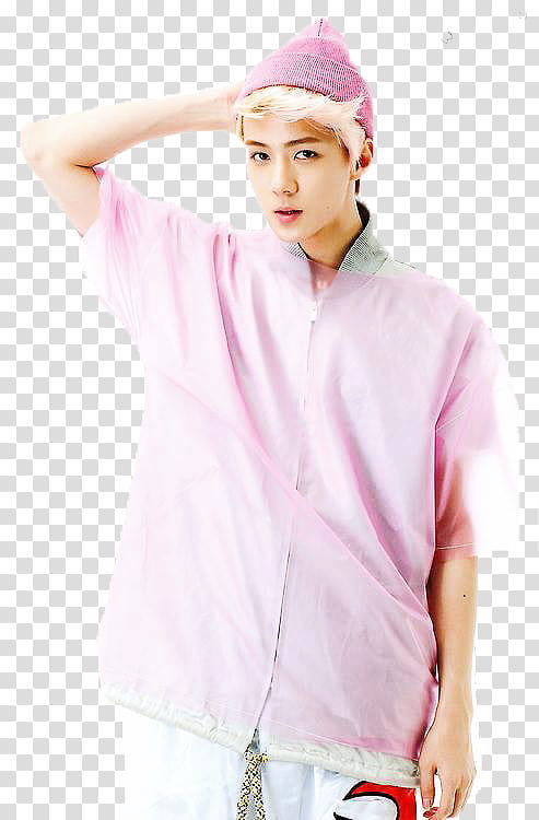 HunHan, pink button-up shirt transparent background PNG clipart