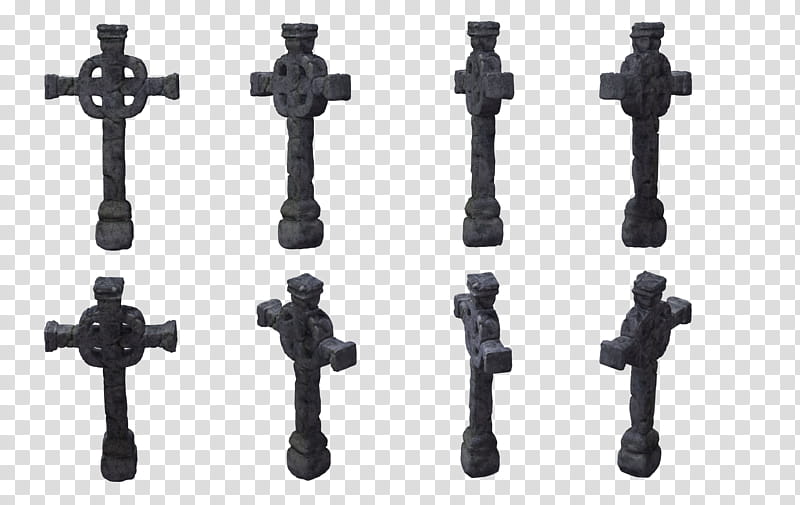 Cross Set , gray stone Celtic crosses transparent background PNG clipart