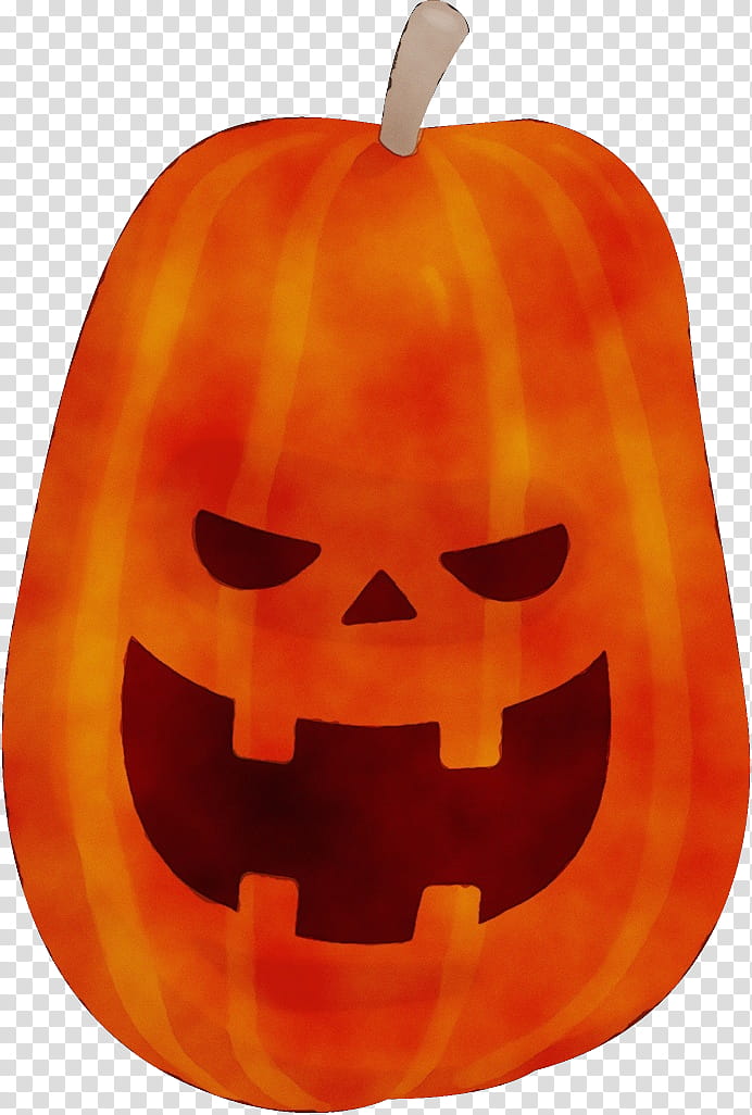 Pumpkin, Watercolor, Paint, Wet Ink, Calabaza, Jackolantern, Orange, Trickortreat transparent background PNG clipart