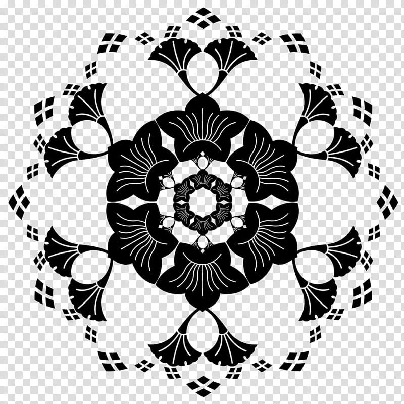 Resource HQ Kaleidoscopes, round black-petaled flower illustration transparent background PNG clipart
