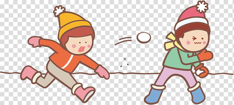 Snowball fight winter kids, Winter
, Child, Cartoon, Line, Playing In The Snow, Pleased transparent background PNG clipart
