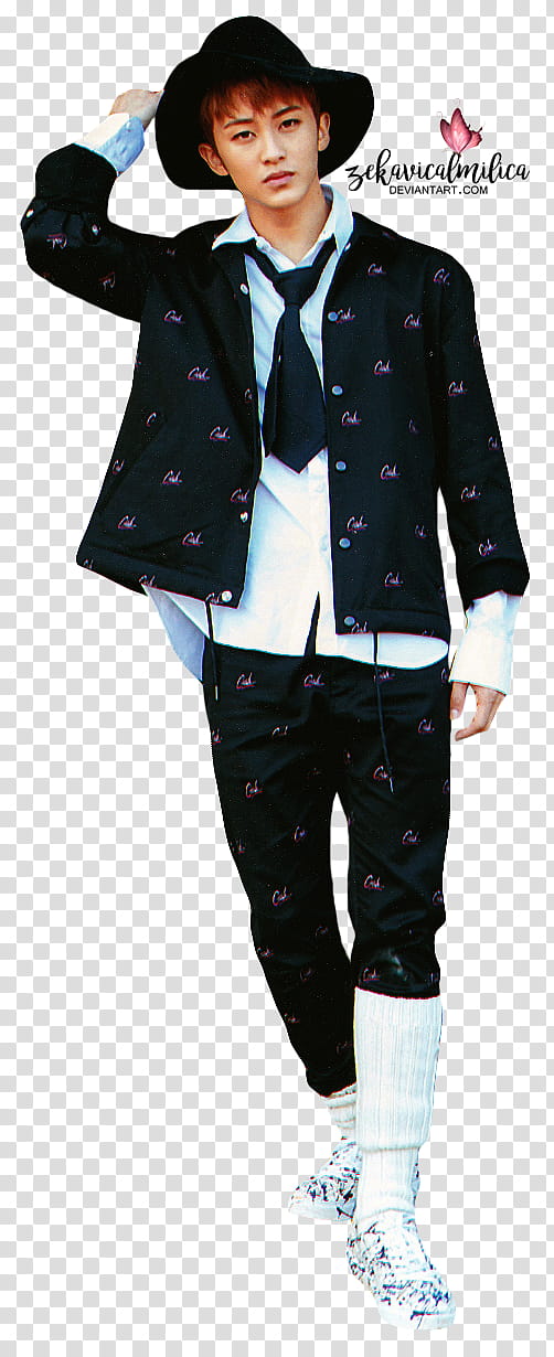 NCT  Mark Cherry Bomb, man wearing black blazer transparent background PNG clipart