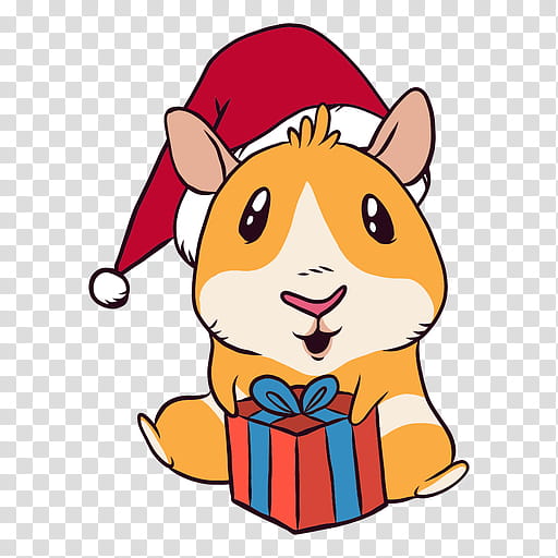 Christmas Gift Drawing, Guinea Pig, Animation, Cartoon, Christmas Day, Hamster, Whiskers transparent background PNG clipart