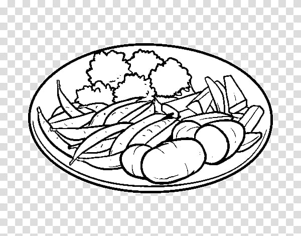 Black And White Flower, Dish, Coloring Book, Food, Drawing, Vegetable, Plate, Eating transparent background PNG clipart