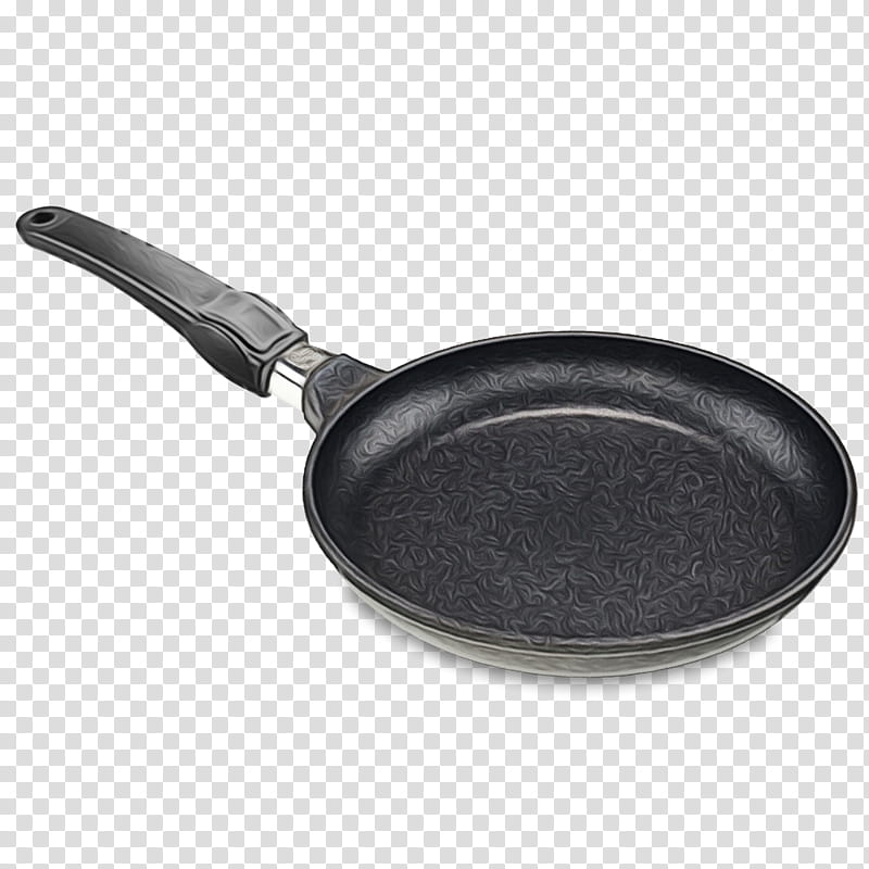 frying pan cookware and bakeware sauté pan saucepan pan frying, Watercolor, Paint, Wet Ink, Metal transparent background PNG clipart