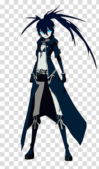 Black Rock Shooter Render , woman in black coat illustration transparent background PNG clipart