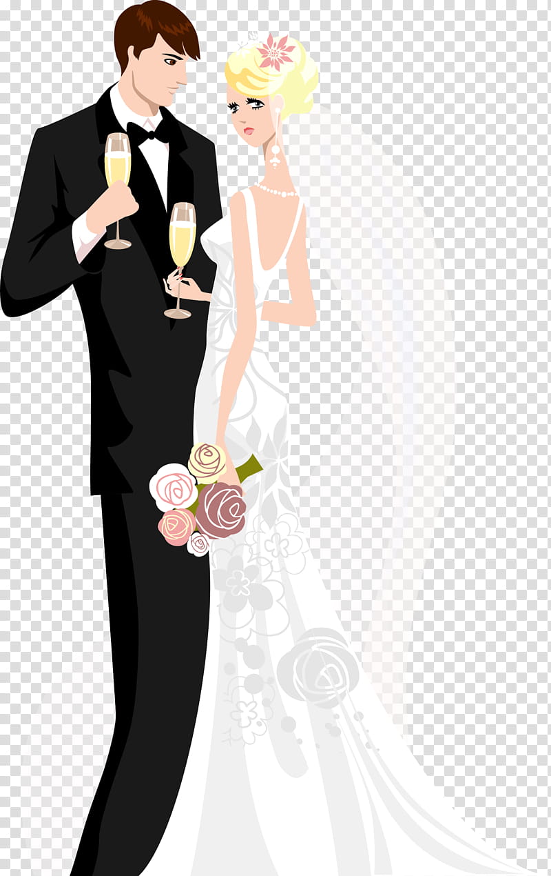 Bride And Groom, Wedding Invitation, Bridegroom, Marriage, Wedding Dress, Wedding , Party, Honeymoon transparent background PNG clipart