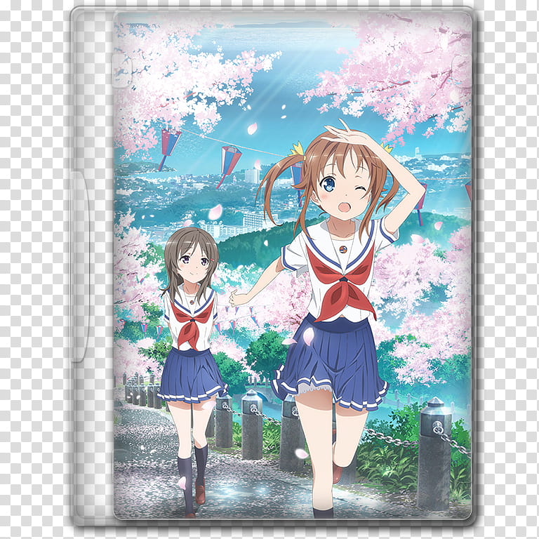 Anime  Spring Season Icon , Hai-Furi, v, two red-haired female characters case transparent background PNG clipart