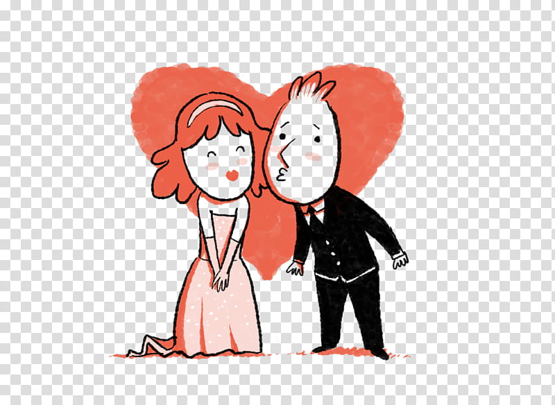 Marriage illustration for album, groom and bride about to kiss sticker transparent background PNG clipart