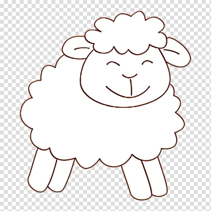 white sheep sheep line art head, Cartoon, Hand, Finger, Smile, Drawing transparent background PNG clipart