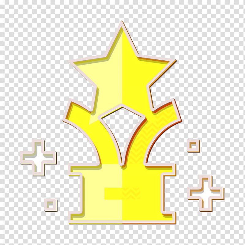 Win icon Award icon Fame icon, Yellow, Logo, Symbol, Cross transparent background PNG clipart