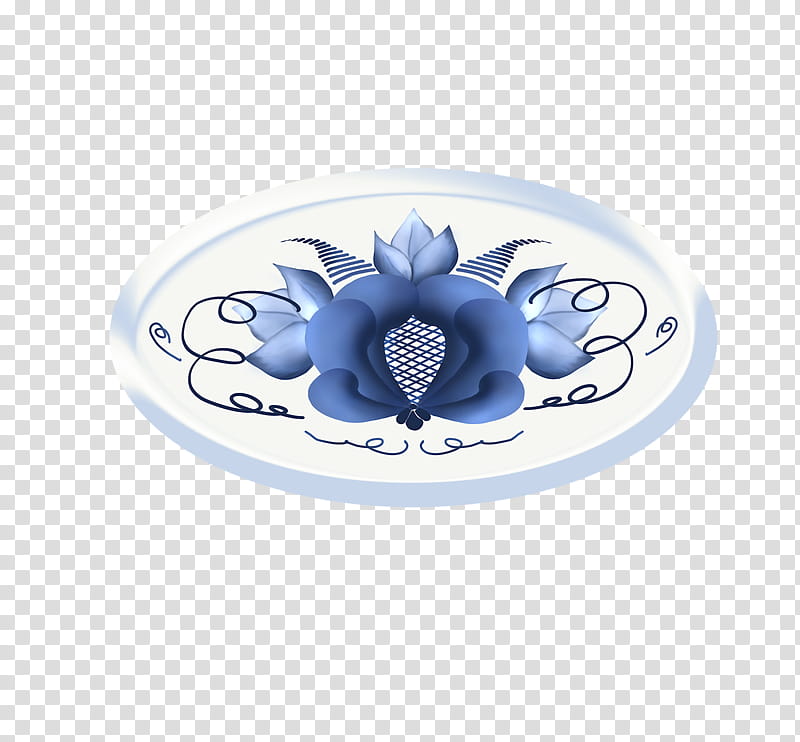 Flower Ornament, Gzhel, Plate, Porcelain, Painting, Motif, Blue, Blue And White Pottery transparent background PNG clipart