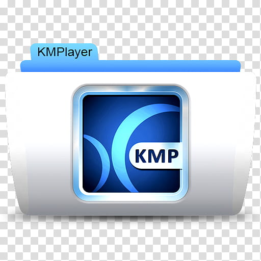 white and blue KMPlayer folder transparent background PNG clipart