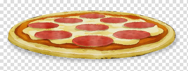 food dish pepperoni cuisine ingredient, Watercolor, Paint, Wet Ink, Pizza, Junk Food, Baked Goods, Sausage transparent background PNG clipart