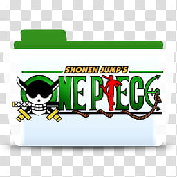 One Piece icon folder, Dosser roronoa zorro, white and green Shonen Jump's One Piece file folder icon transparent background PNG clipart