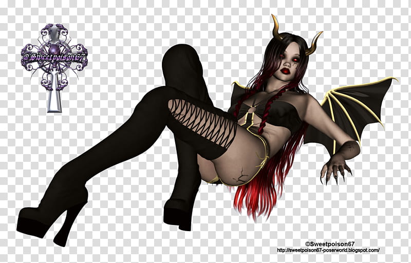Sweet Devil, female devil CGI character transparent background PNG clipart