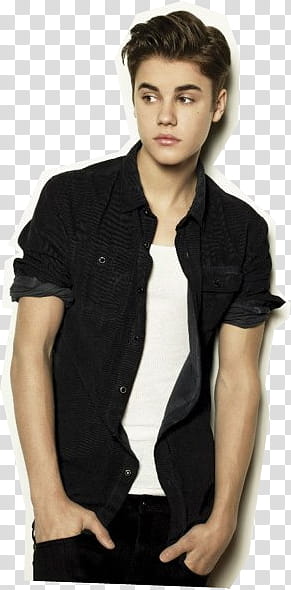 Justin Bieber, Justin Bieber with black shirt transparent background PNG clipart