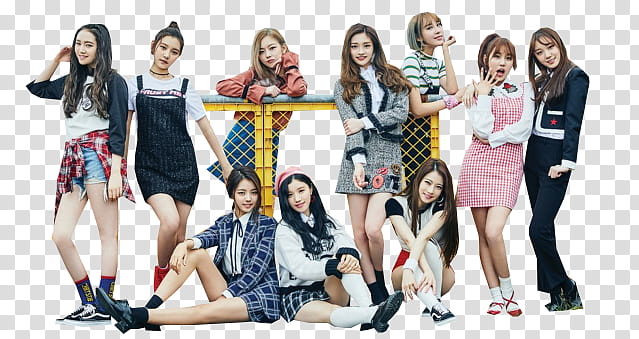 PRISTIN Wee Woo Teaser HQ, women standing beside fence transparent background PNG clipart
