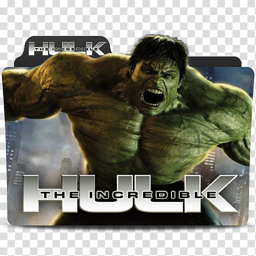 MARVEL Cinematic Universe Folder Icons Phase One, theincrediblehulk-a, Incredible Hulk-themed folder transparent background PNG clipart