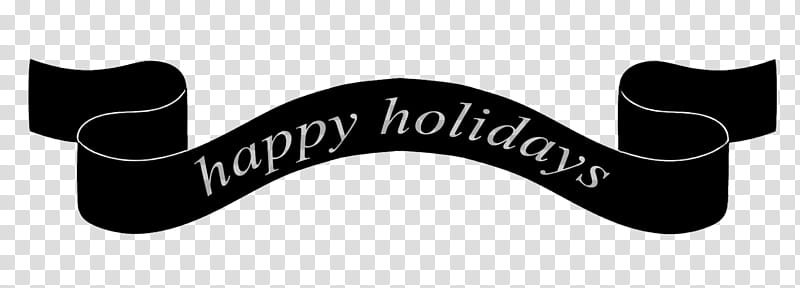 Christmas c, black happy holidays ribbon illustration transparent background PNG clipart